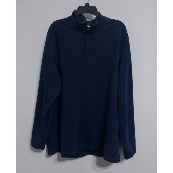 Calvin Klein quarter-zip pullover in navy blue sz XXL minimalist timeless fall - Picture 1 of 3